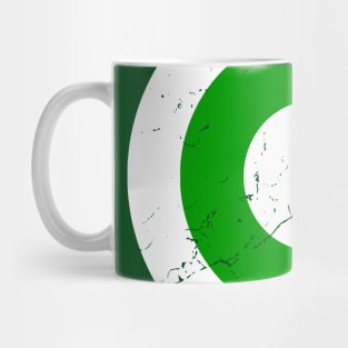 Distressed White and Green Roundel Mug